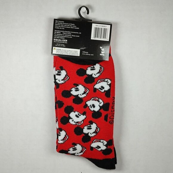 Disney Mickey Mouse Crew Socks Size 9-13 Unisex Multicolored Polyester Spandex - Picture 5 of 9